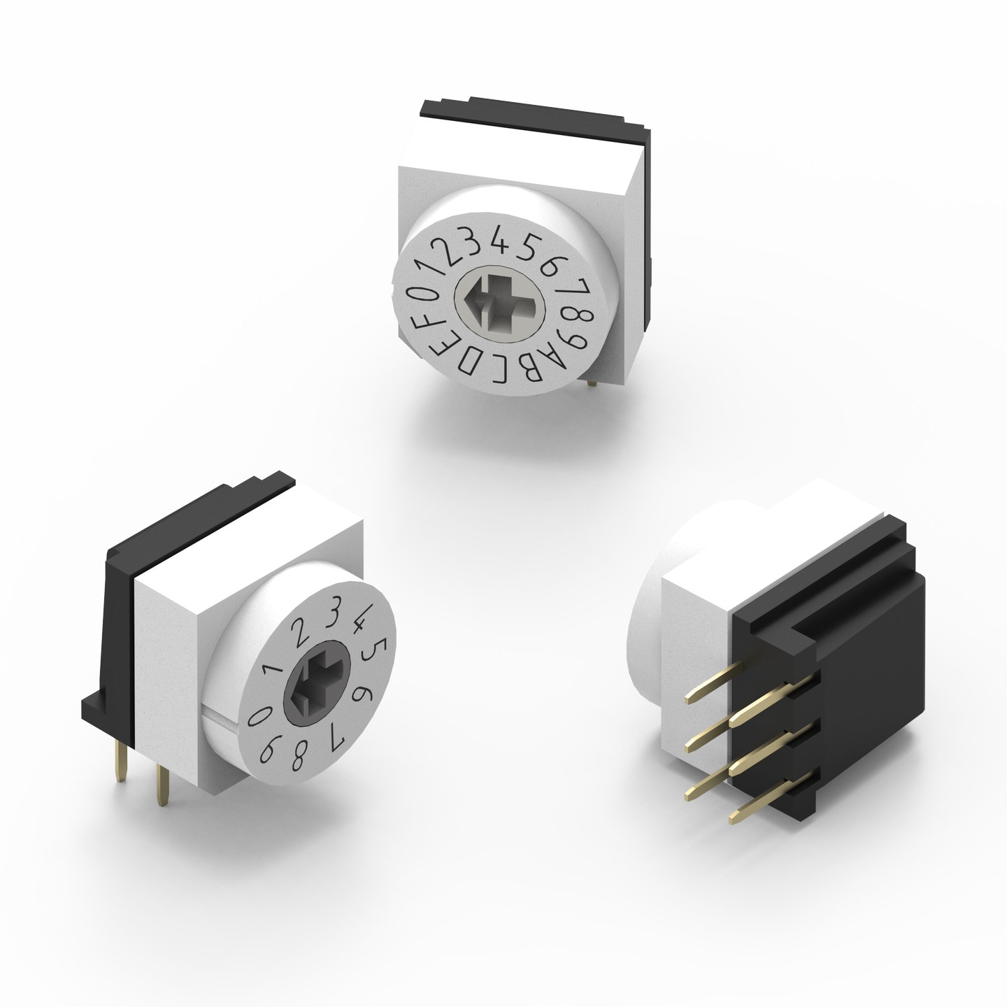 WS-ROTU THT Rotary Switch Right Angled with Cross Type Actuator